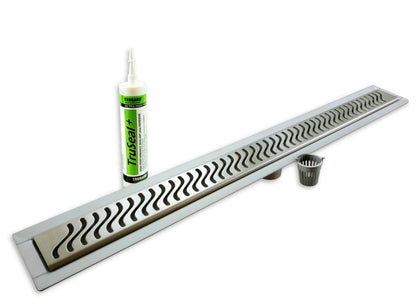 74" X 60" Offset Drain Linear Drain Shower Kit